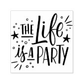 「人生はパーティー」のゴム印 セルフインキングスタンプ (デザイン)