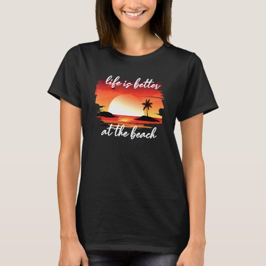 人生はビーチが最高 Tシャツ (正面)
