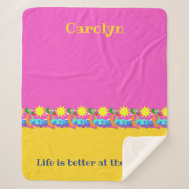 人生はビーチが良い シェルパブランケット