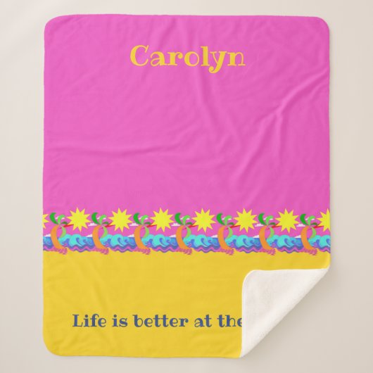 人生はビーチが良い シェルパブランケット (正面)