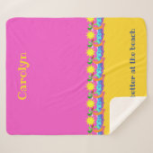 人生はビーチが良い シェルパブランケット (正面(横))