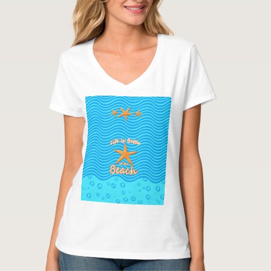人生はビーチだ Tシャツ (正面)