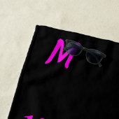 人生はビーチで良いホットピンクブラック ビーチタオル (インサイチュ)