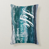 人生はビーチで良い海ウェーブズバケーション アクセントクッション (正面(垂直))