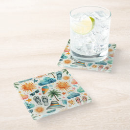 人生はビーチのように ガラスコースター