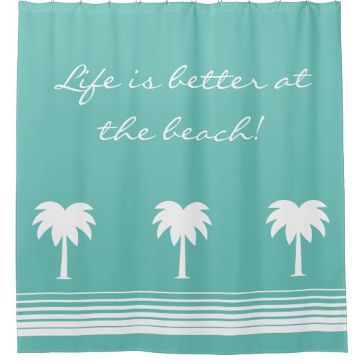 人生はビーチのパームのシャワーのカーテンで良い シャワーカーテン (正面)