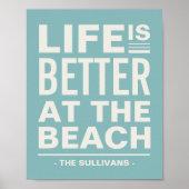 人生はビーチのプリントが良パーソナライズされたい ポスター (正面)
