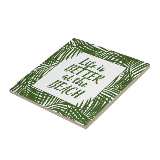 人生はビーチのヤシの葉のパターンで良い タイル (側面)