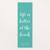 人生はビーチのヨガマッカスタムトのティール（緑がかった色）が上手い ヨガマット (正面)