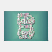 人生はビーチの文字が良カラフルい ドアマット (正面)