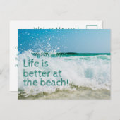 人生はビーチの波が良い 案内ポストカード (正面/裏面)