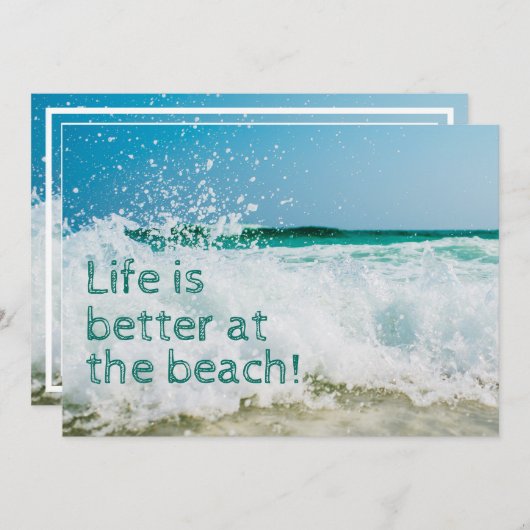 人生はビーチの波が良い 案内状 (正面/裏面)