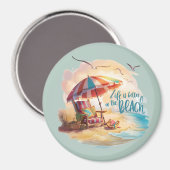 人生はビーチの海岸の美学に優れている マグネット (正面/裏面)