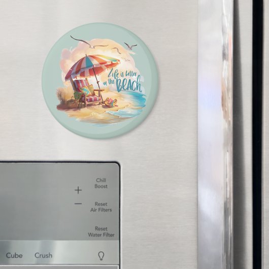 人生はビーチの海岸の美学に優れている マグネット (インサイチュ (冷蔵庫))