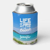 人生はビーチの白砂の青い海で良い 缶クーラー (缶裏面)