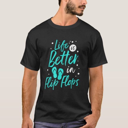 人生はビーチサンダルで良い夏のビーチ服 Tシャツ (正面)