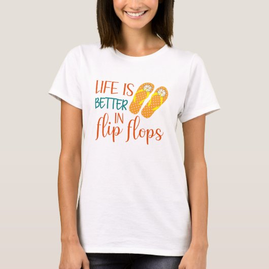 人生はビーチサンダルで良い,夏の引用文 Tシャツ (正面)