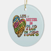 人生はビーチサンダルで良い – 夏の雰囲気 セラミックオーナメント (左)