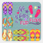 人生はビーチサンダル スクエアシール (正面)