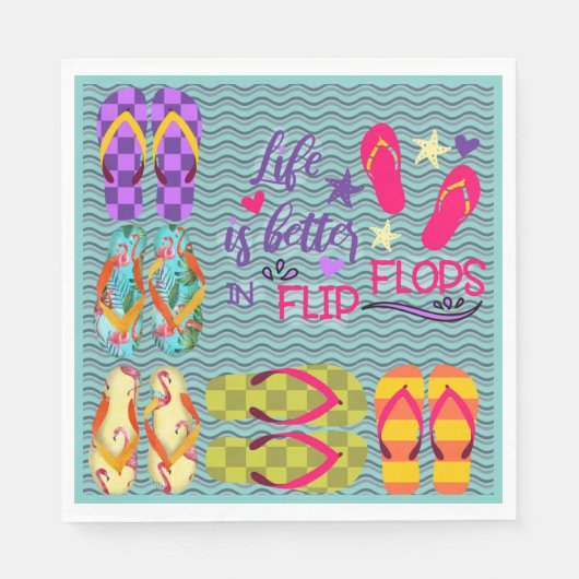 人生はビーチサンダル スタンダードランチョンナプキン (正面)