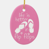 人生はビーチサンダル セラミックオーナメント (正面)