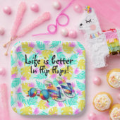 人生はビーチサンダル ペーパープレート (パーティー)