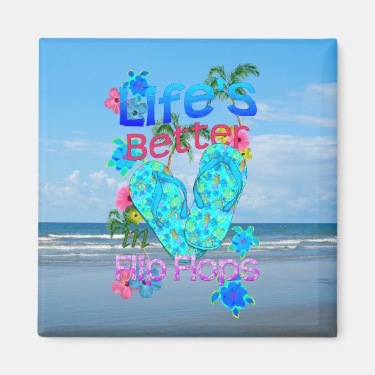 人生はビーチサンダル マグネット (正面)