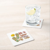 人生はビーチサンダル |夏の雰囲気 スクエアペーパーコースター (インサイチュ)