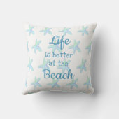 人生はビーチヒトデ装飾用クッションで良い クッション (裏面)