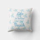 人生はビーチヒトデ装飾用クッションで良い クッション (裏面)