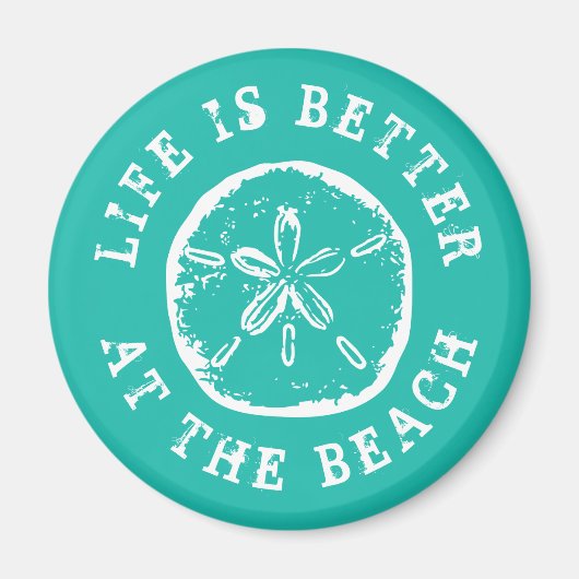 人生はビーチヴィンテージとドルで良い マグネット (正面)