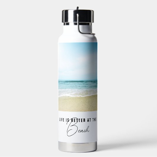 人生はビーチ写真が良い ウォーターボトル (左面)