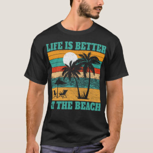 人生はビーチ夏休みクール Tシャツ
