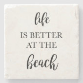 人生はビーチ大理石コースターで良い ストーンコースター (正面)