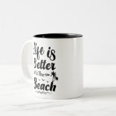 人生はビーチ引用文 ツートーンマグカップ (正面左)