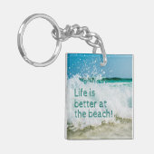 人生はビーチ波の衝突の方が良い キーホルダー (正面左)