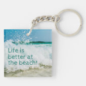 人生はビーチ波の衝突の方が良い キーホルダー (裏面)