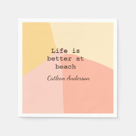 人生はビーチ黄色のオレンジ色のボホラスティックで良い スタンダードカクテルナプキン