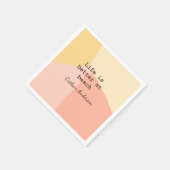 人生はビーチ黄色のオレンジ色のボホラスティックで良い スタンダードカクテルナプキン (角)