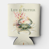 人生はビーチ/カニ/ 缶クーラー (正面)