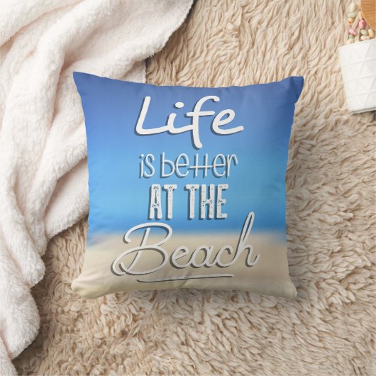 人生はビーチ クッション (ブランケット)