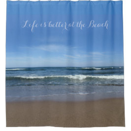 人生はビーチ シャワーカーテン