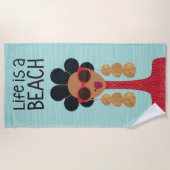 「人生はビーチ」ビーチタオル ビーチタオル (正面)