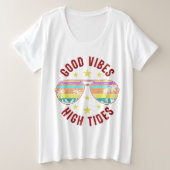 人生はビーチ プラスサイズTシャツ (デザイン正面)