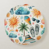 人生はビーチ ラウンドクッション (裏面)