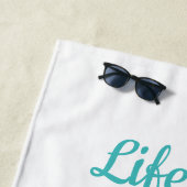 人生はビーチ、夏の熱帯花の波 ビーチタオル (インサイチュ)