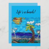 人生はビーチ(招待感謝してい、あなた、空白のカード) (正面/裏面)