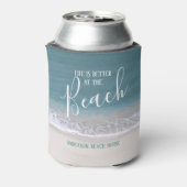 人生はビーチ |水と砂の写真 缶クーラー (缶裏面)