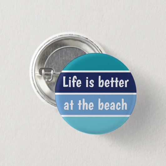 人生はビーチ 缶バッジ (正面&裏面)