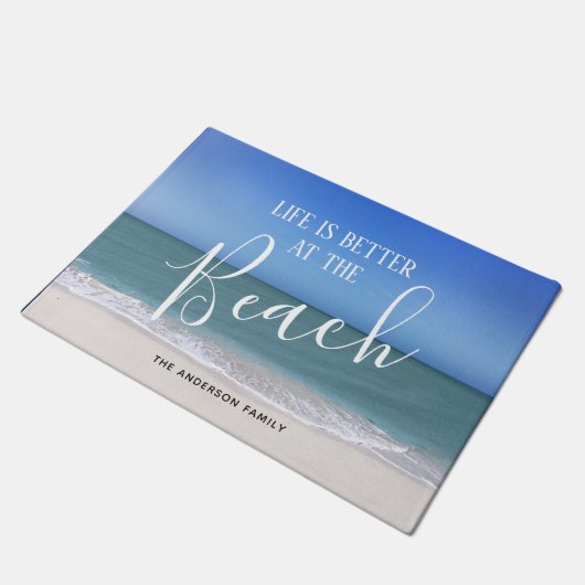 人生はビーチ |美しい写真 ドアマット (アングル)